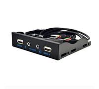 3.5inch 9Pin to USB 2.0 Hub Front Panel 2 USB 2.0 Ports Mic Interface for PC Black 10.22x2.52 cm