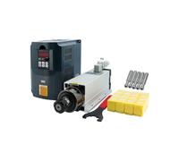 3.5KW 220V ER25 Air Cooled Spindle electronic starter Ceramic or Steel Ball Bearing 24000 RPM + 4KW HY or YL Inverter VFD+ ER25 for CNC EKFBQBGW(HY ER25,220V Ceramic)