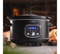 Slow Cooker Digital Ceramic Pot 3.5L Capacity Timer Cooks Professional Black One Size