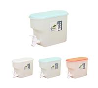 3.5L Drink Dispenser, Fridge Water Dispenser with Tap, Juice Jug for Hot & Cold Water, Brew, Beer, Cocktail, BPA-Free Plastic Beverage Container for Home, Pub Party - with Leak-Proof Tap (Blue)