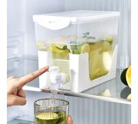 3.5L Drink Dispenser with Spigot, Plastic Beverage Dispenser Jug, Cold Drink Container with Lid and Stand for Party Drink, Juice, Iced Tea, Lemonade, Cold Brew