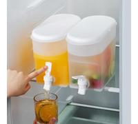 3.5L Drinks Dispenser with Tap, Fridge Water Dispenser, Cold Drink Juice Beverage Dispensers Fridge Jug Teapot for Party Drinks, Juice, Iced Tea, Lemonade, Cold Brew (2Pcs)