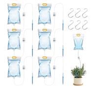 3.5L Drip Irrigation Bags with Adjustable Control Valve Switch, 6 Pcs Plant Drip Irrigation Kit with Adjustable Flow Automatic Plant Irrigation System for Indoor and Outdoor Potted Plant