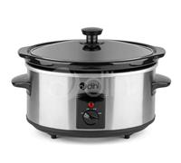 3.5L Electric Slow Cooker Removable Ceramic Pot Clear Glass Lid Stainless Steel