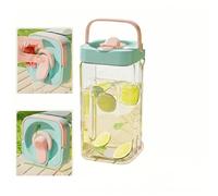 3.5L Fridge Drinks Dispenser with Tap & Handle - Slim Beverage Dispenser for Refrigerator - Clear Juice Jug with Liter Scales - Leak Resistant Water Container Tap Kettle Chiller (Blue, 3.5L)