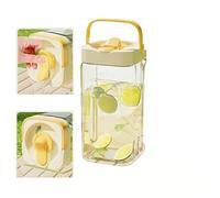 3.5L Fridge Drinks Dispenser with Tap & Handle - Slim Beverage Dispenser for Refrigerator - Clear Juice Jug with Liter Scales - Leak Resistant Water Container Tap Kettle Chiller (Yellow, 2.5L)