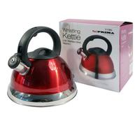 3.5L Lightweight Red Stainless Steel Whistling Kettle For Gas Electric Hobs New