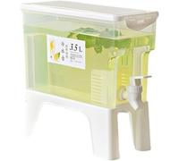3.5L Plastic Drink Dispenser with Tap & Stand - BPA-Free Fridge Beverage Container for Water, Juice, Iced Tea, Infused Drinks | Anti-Clog Cartridge & Smooth Pour