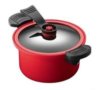 3.5L Pressure Slow Cooker with Non-Stick Interior, for Stewing, Steaming & Slow Cooking on Open Flame - Red