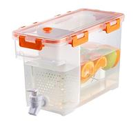 3.5L Slim Fridge Water Dispenser with Tap -Plastic Travel Desktop Container Beverage Tank Drink Refillable Shelf Great for Office Camping Drinks Cocktail