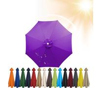 3.5m/3.0m/2.8m/2.7m/2.5m/2.3m/2m Umbrella Replacement Parasol Canopy, 6/8 Ribs Sun Umbrella Replacement Cloth For Patio/Beach/Backyard Parasol Fabric Canopy Cover (Purple,6ribs-200cm)