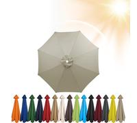 3.5m/3.0m/2.8m/2.7m/2.5m/2.3m/2m Umbrella Replacement Parasol Canopy, 6/8 Ribs Sun Umbrella Replacement Cloth For Patio/Beach/Backyard Parasol Fabric Canopy Cover (Taupe,6ribs-270cm)