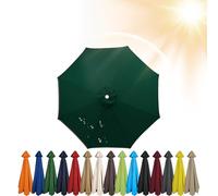 3.5m/3.0m/2.8m/2.7m/2.5m/2.3m/2m Umbrella Replacement Parasol Canopy, 6/8 Ribs Sun Umbrella Replacement Cloth For Patio/Beach/Backyard Parasol Fabric Canopy Cover (Dark Green,8ribs-280cm)