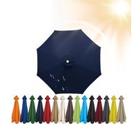 3.5m/3.0m/2.8m/2.7m/2.5m/2.3m/2m Umbrella Replacement Parasol Canopy, 6/8 Ribs Sun Umbrella Replacement Cloth For Patio/Beach/Backyard Parasol Fabric Canopy Cover (Navy Blue,8ribs-350cm)