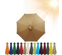 3.5m/3.0m/2.8m/2.7m/2.5m/2.3m/2m Umbrella Replacement Parasol Canopy, 6/8 Ribs Sun Umbrella Replacement Cloth For Patio/Beach/Backyard Parasol Fabric Canopy Cover (Khaki,8ribs-230cm)