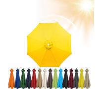 3.5m/3.0m/2.8m/2.7m/2.5m/2.3m/2m Umbrella Replacement Parasol Canopy, 6/8 Ribs Sun Umbrella Replacement Cloth For Patio/Beach/Backyard Parasol Fabric Canopy Cover (Yellow,8ribs-280cm)