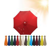 3.5m/3.0m/2.8m/2.7m/2.5m/2.3m/2m Umbrella Replacement Parasol Canopy, 6/8 Ribs Sun Umbrella Replacement Cloth For Patio/Beach/Backyard Parasol Fabric Canopy Cover (Red,8ribs-350cm)