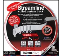 3.5m Bendable Curtain Track for Straight & Bay Windows - Top/Face Fixings, Ready to Hang, Includes 36 Gliders & 12 Brackets