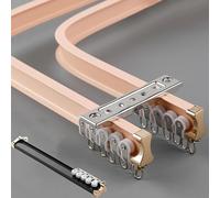 3.5m Flexible Curtain Track 2-Layer Aluminum for Straight or Bay Windows Bendable Ceiling-Mounted Drapery Rail in Pink - Ideal for Home Decor and Space-Saving Solutions