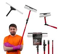 3.5M Professional Telescopic Extending Window Cleaner Kit - Heavy Duty Aluminium Extendable Pole, Soft Head Squeegee & Rubber Mop for High Window and Glass Cleaning for Indoor/Outdoor