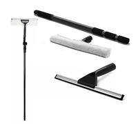 3.5M Professional Telescopic Window Cleaning Pole with Squeegee and Soft Rubber Mop Heavy Duty Extendable Long Pole for Indoor/Outdoor Windows, Glass, and Conservatory