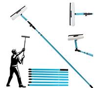3.5M TELESCOPIC EXTENDING WINDOW CLEANER KIT SOFT HEAD SQUEEGEE WINDOW CLEANER EQUIPMENT SOFT RUBBER MOP ALUMINIUM METAL POLE