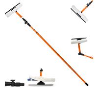3.5M Telescopic Window Cleaner Heavy Duty Extendable Glass Cleaning Equipment Kit with Squeegee Soft Head Long Conservatory Pole 180° Adjustable