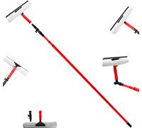 3.5M Telescopic Window Cleaner Kit - Extendable Aluminium Pole with Soft Rubber Squeegee & Mop Head - Heavy Duty Window & Glass Cleaning Tool for Home, Conservatory, Outdoor Use