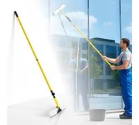 3.5M Telescopic Window Cleaner Kit | Extendable Aluminium Pole with Soft Rubber Squeegee & Mop Head Heavy Duty Window & Glass Cleaning Tool for Conservatory, Home, Outdoor
