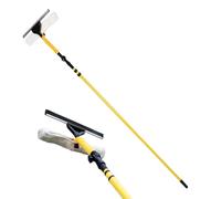 3.5m Telescopic Window Cleaner with Extendable Pole, 2-in-1 Window Squeegee and Microfiber Scrubber, Removable Washable Pad, for High Windows, Conservatory Roofs, Mirrors and Shower Glass
