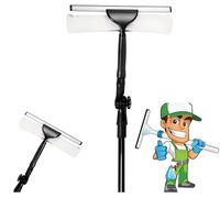 3.5M Telescopic Window Cleaning Kit Extendable Aluminium Pole with Soft Squeegee & Microfibre Mop Head Window Cleaner Tool for Windows Conservatory Roofs Solar Panels Car Windscreens Indoor & Outdoor