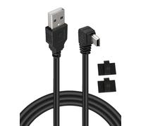 3.5M USB A Male to Mini B Cable, 5V 2A 90 Degree Right Angle Mini 5P Connector Charger With 2Pcs Wiring Clips Cord Data Sync Charge Cord for Dash Cam Driving Recorder Navigator DVR Camera Camcorder