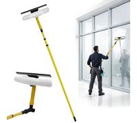 3.5M Window Cleaning Kit Telescopic Extendable Glass Cleaner Long Pole Conservatory Squeegee Microfiber Cloth Indoor Outdoor Car Home Commercial Use