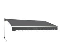 3.5M x 2.5M Manual Awning Canopy Retractable Sun Shade Shelter for Garden Patio