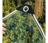 3.5m x 2.8m Waterproof Transparent Tarpaulin - Foldable PVC Canopy with Eyelets, Tear-Resint Weatherproof Cover for Garden, Greenhouse, Plant Protect & Winter Use