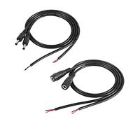 3.5mm*1.35mm DC Power wire DC Male and Female Plug to Bare Wire Open End Pigtail Power Cable Cord 3.5mm barrel jack connector for DC Power Supply Cable Repair 2 Pairs .-55 cm