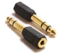 kenable 3.5mm 3.5 mm Stereo Socket to 6.35mm Jack Converter Adapter Gold