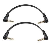 3.5mm audio cable,zdyCGTime Right Angle 4-pole 1/8" 3.5mm Stereo Plug/Male to Right Angle 4-pole 1/8" 3.5mm Plug/Male Aux Headphone Cable-0.5feet