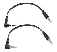 3.5mm audio cable,zdyCGTime Right Angle 4-pole 1/8" 3.5mm Stereo Plug/Male to Straight 4-pole 1/8" 3.5mm Stereo Plug/Male Aux Headphone Cable-0.5feet