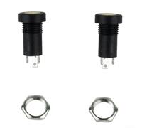 3.5mm Audio Jack Socket 2pcs Panel Mount Aux Connector 3 Pole Chassis Adapter Gold Plated for solder Type Black 2.1x1cm for DIY Repair