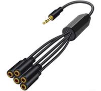 3.5mm Audio Splitter Cable 1 To 6 Headphone Mic Extension Cord For Computer(One Point Five)