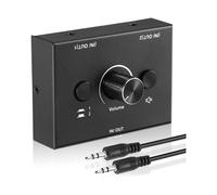 3.5mm Audio Switcher, 2 Input 1 Output/1 Input 2 Output Audio Splitter Switcher, Audio Switcher Box,One-Key Mute Button
