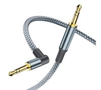 3.5mm Aux Cable,Audio Jack Adapter 90 Degree Nylon Braided Male to Male Auxiliary Cord Hi-Fi Lead Stereo Headphone Mini TRS Compatible with Car,Home Stereos,Speaker,iPod iPad,Sony,Echo Dot,Beats 2m