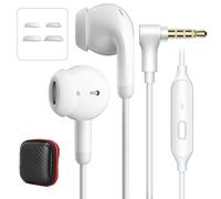 3.5mm Aux Jack Wired Earbuds with Mic & in-Line Volume Control Headphones, Crystal Clear Audio Corded Noise Isolating in-Ear Buds for iPhone Samsung Computer Kids School Students Laptop PC Chromebook