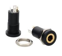 kenable 3.5mm Aux Stereo Socket Input Panel Mount Audio Solder Adapter [2 Pack]