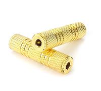3.5mm Coupler, Devinal 1/8" TRS/TS Female to Female Stereo Adapter Jack, Gold Plated Female Gender Changer, Aux Cord Connectors Extender 2 Pack