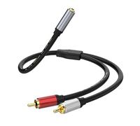 3.5mm Female to 2RCA Male Stereo Hearing Cable Adapter for Connecting Smartphone and Laptop to Amplifier Music Box