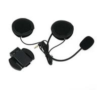 3.5mm Helmet Headset with Microphone and Speaker for V6 1200M Intercom, Motorbike Interphone Accessory with Holder Clip, Black ABS Earphone Set for Motorcycle Helmets