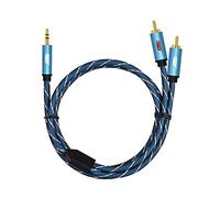 3 5mm jack audio cable RCA Cable 2RCA to 3.5 Audio Cable RCA 3.5mm Jack RCA AUX Cable for DJ Amplifiers Subwoofer Audio Mixer Home Theater DVD Audio jack cable (Color : Blue, Size : 1m)