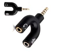 3.5mm Jack Plug Stereo Audio to Mic & Headset Splitter Adapter For, PS4, Nintendo Switch PC, Gaming Headphones